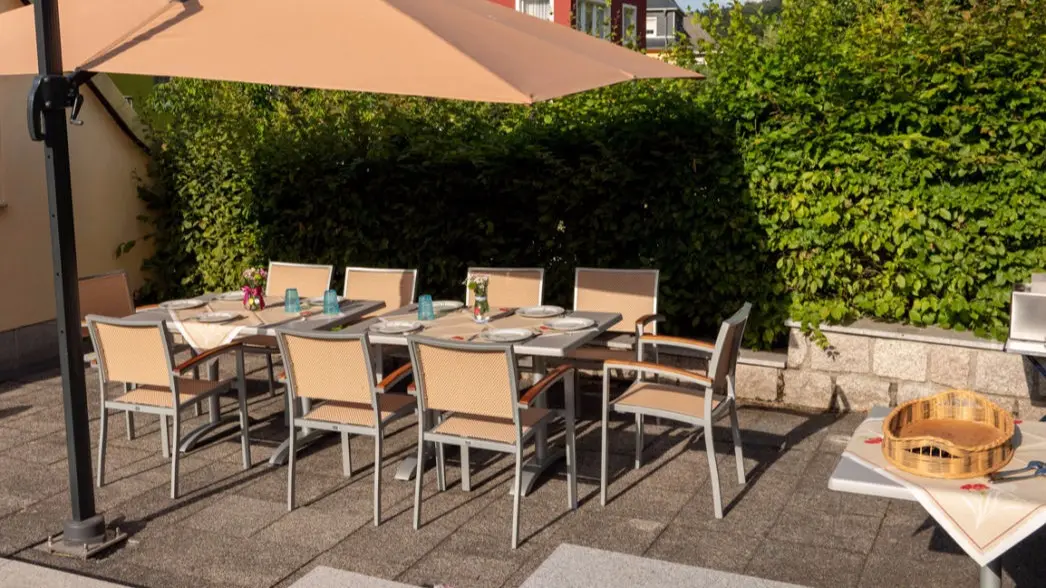 Ferienwohnung  Terrasse zentrale Lage am Kurmittelhaus Actinon Haus Ilse Terrasse Ferienwohnung Aue Bad Schlema